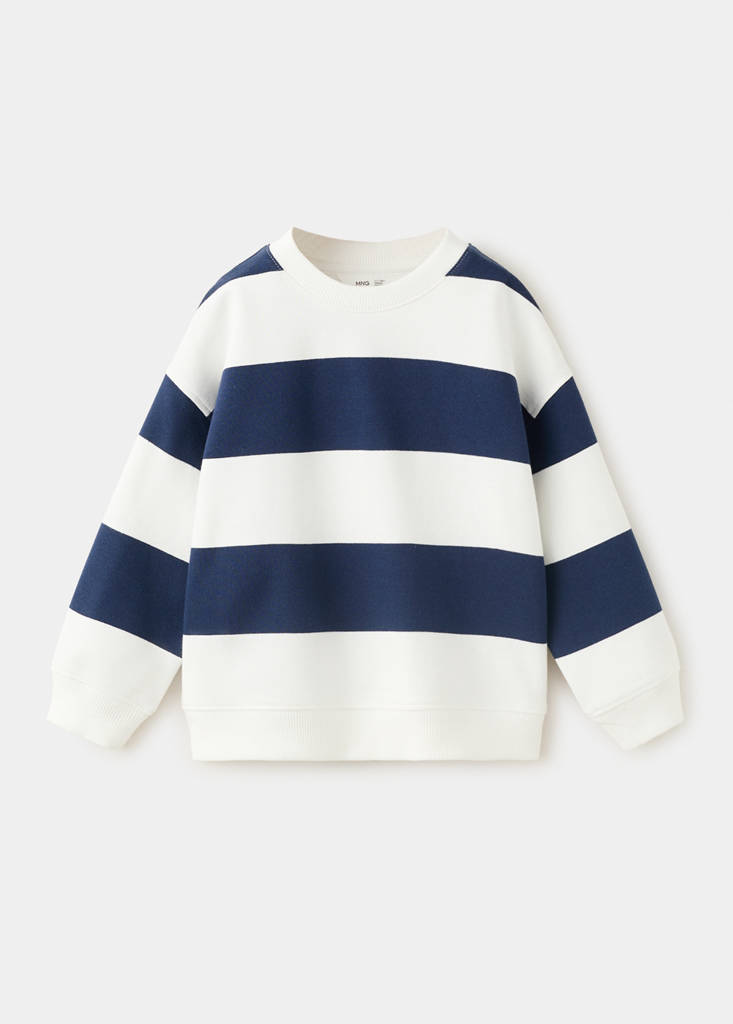 Relaxed fit striped sweatshirt — White