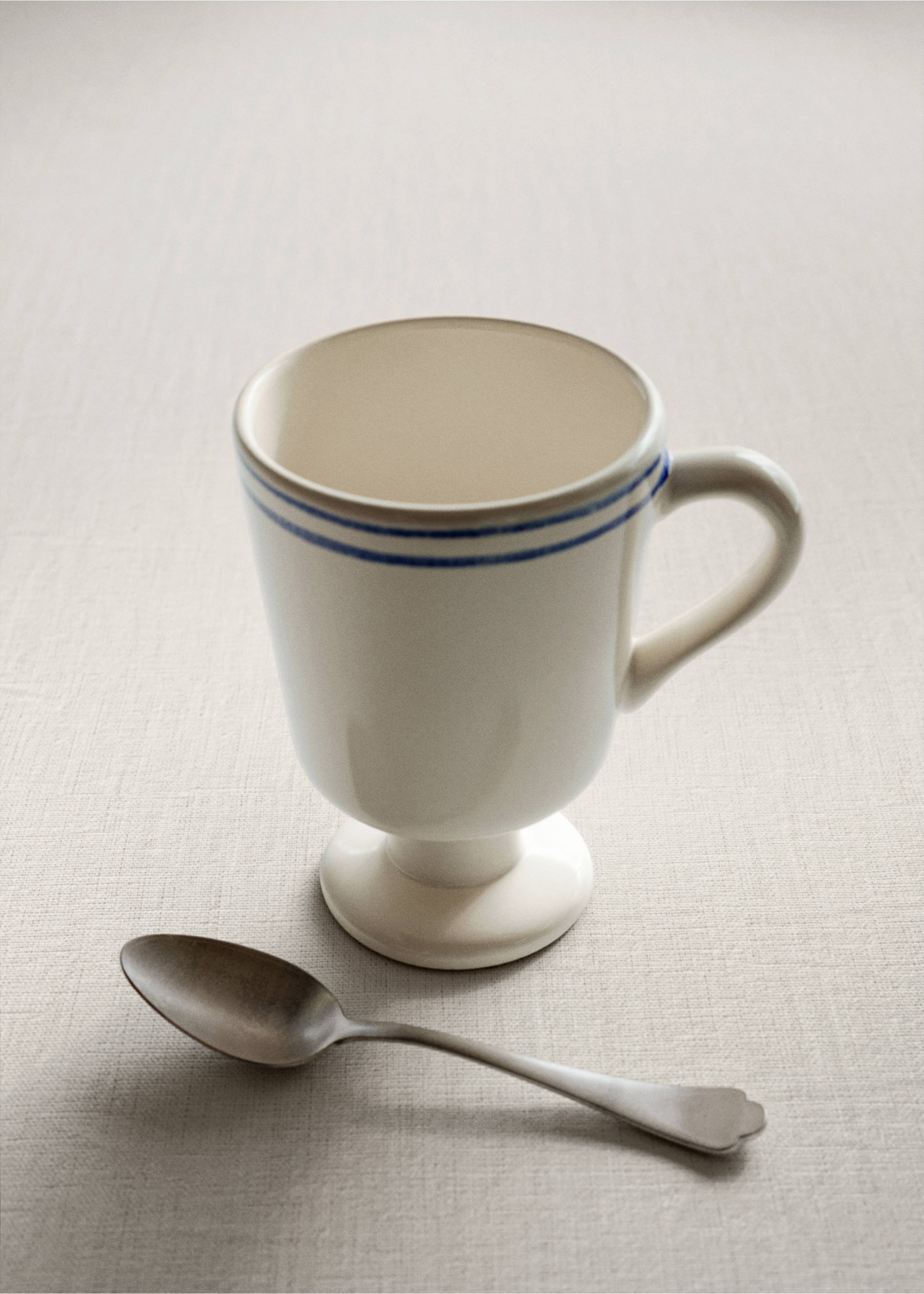 Hand-painted stoneware mug - General plane, Blue. Ref: 37083308-00.