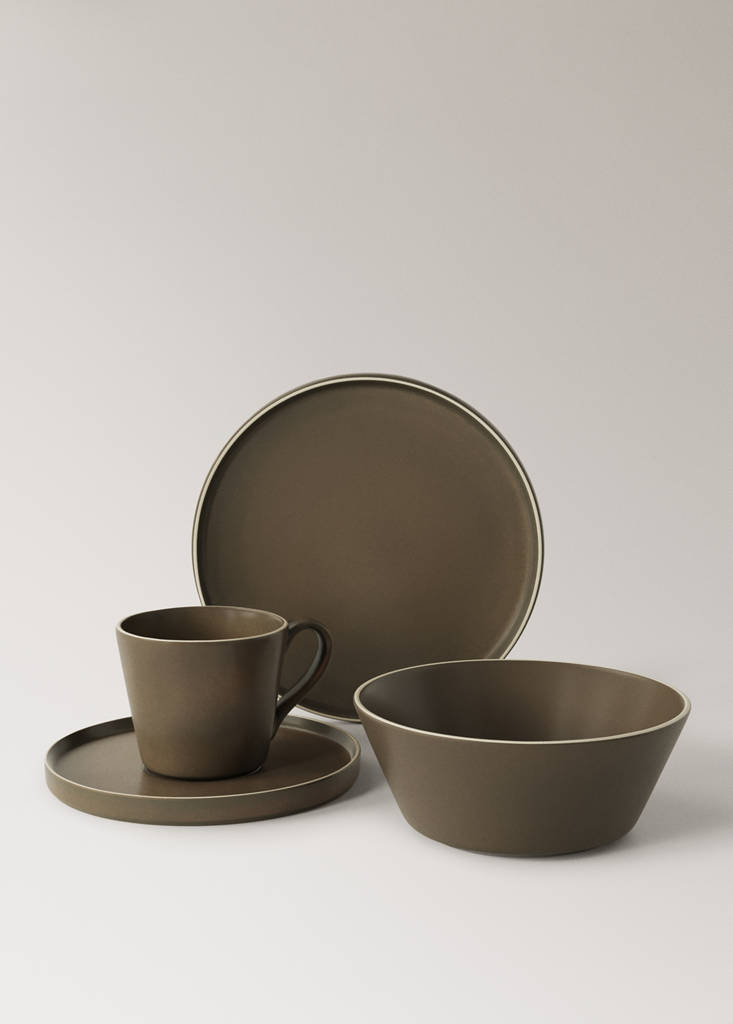 Plain stoneware bowl — Chocolate