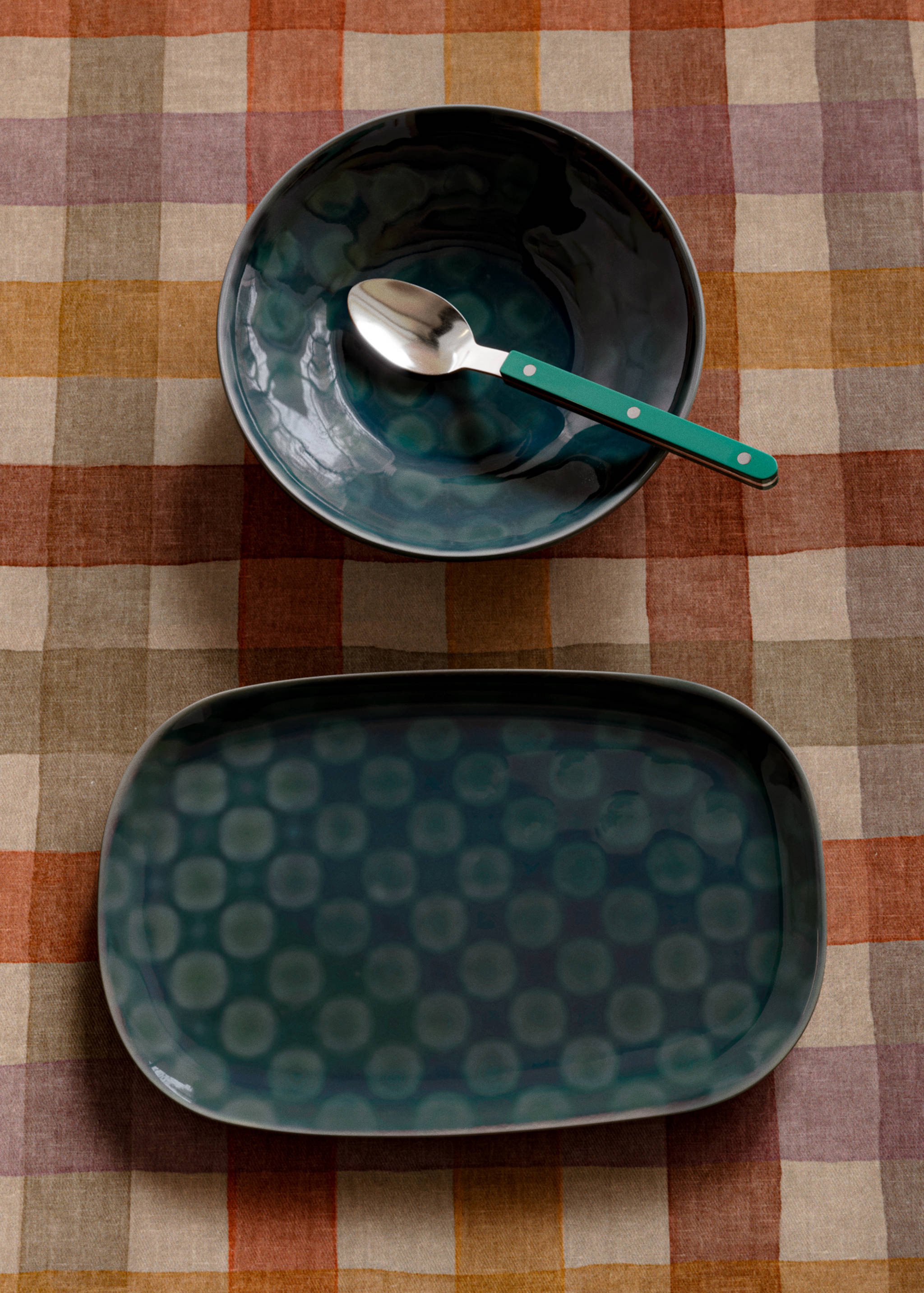 Printed stoneware plate - General plane