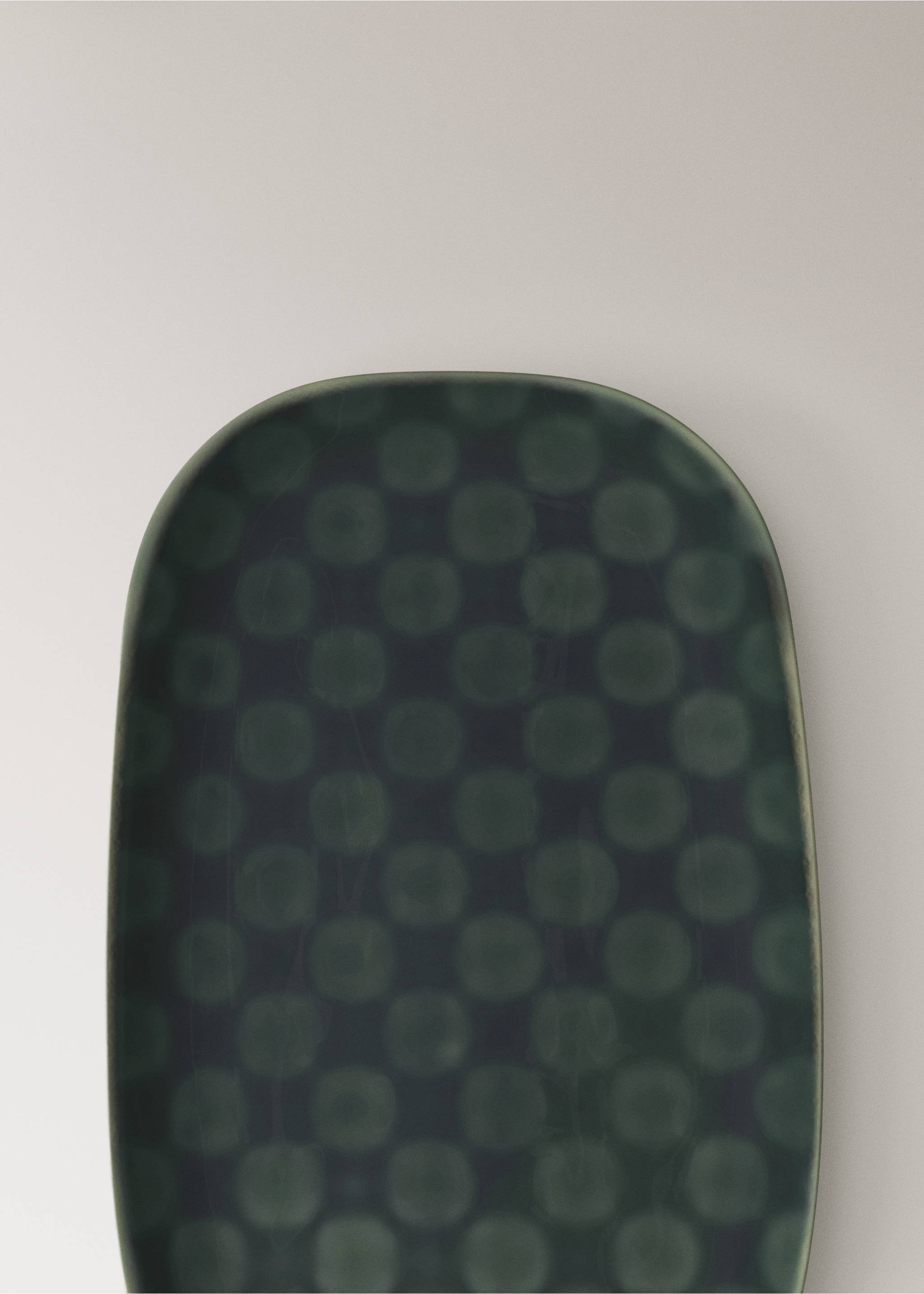 Printed stoneware plate - Details of the article 2, Petrol Blue. Ref: 37083310-00.