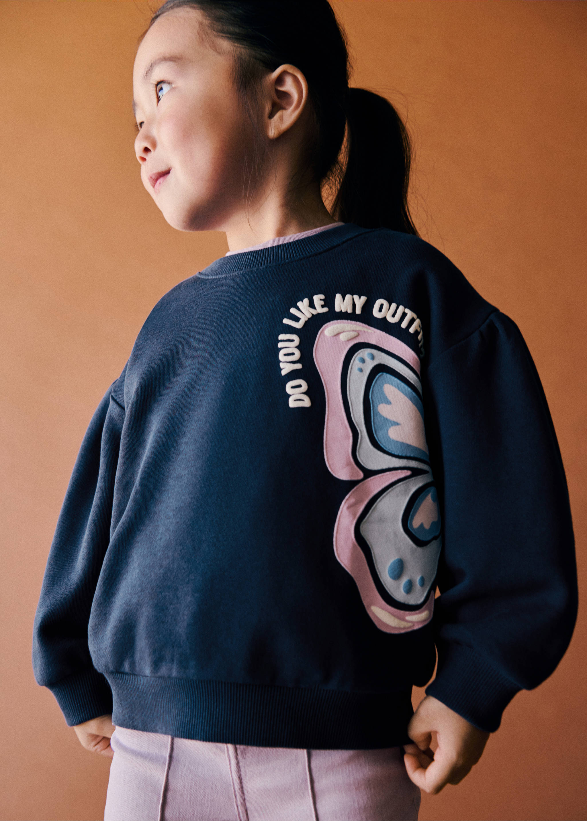 100% cotton sweatshirt with printed drawing - General plane, Navy. Ref: 37083312-00.