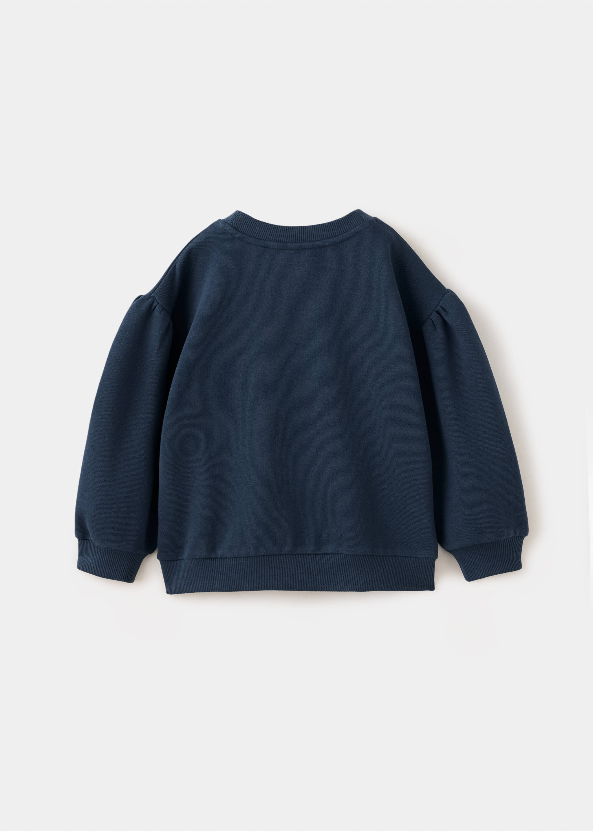 100% cotton sweatshirt with printed drawing - Reverse of the article, Navy. Ref: 37083312-00.