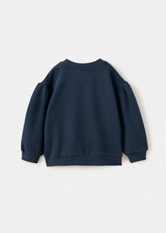 100% cotton sweatshirt with printed drawing — Navy 4