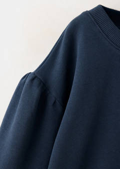 100% cotton sweatshirt with printed drawing — Navy 5
