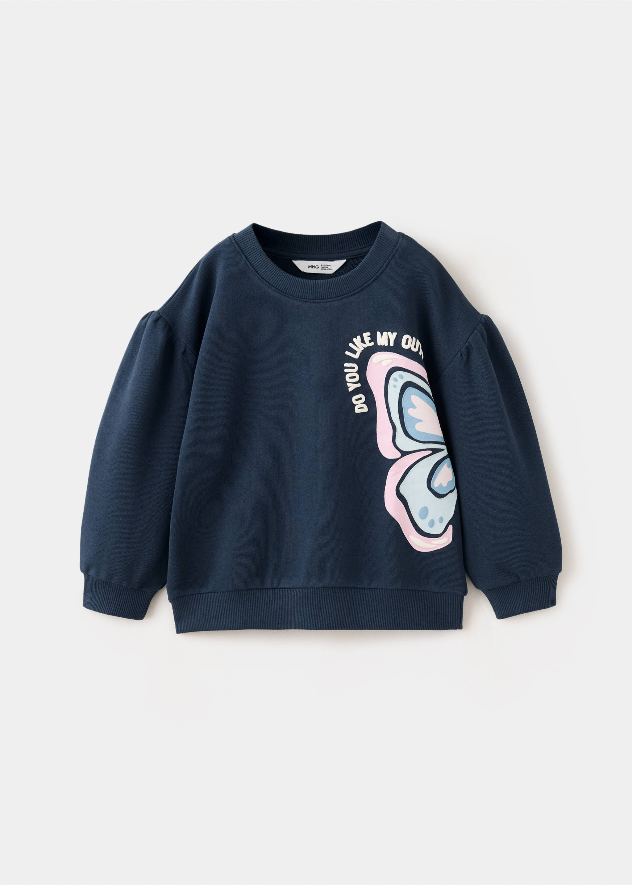 100% cotton sweatshirt with printed drawing - Article without model, Navy. Ref: 37083312-00.