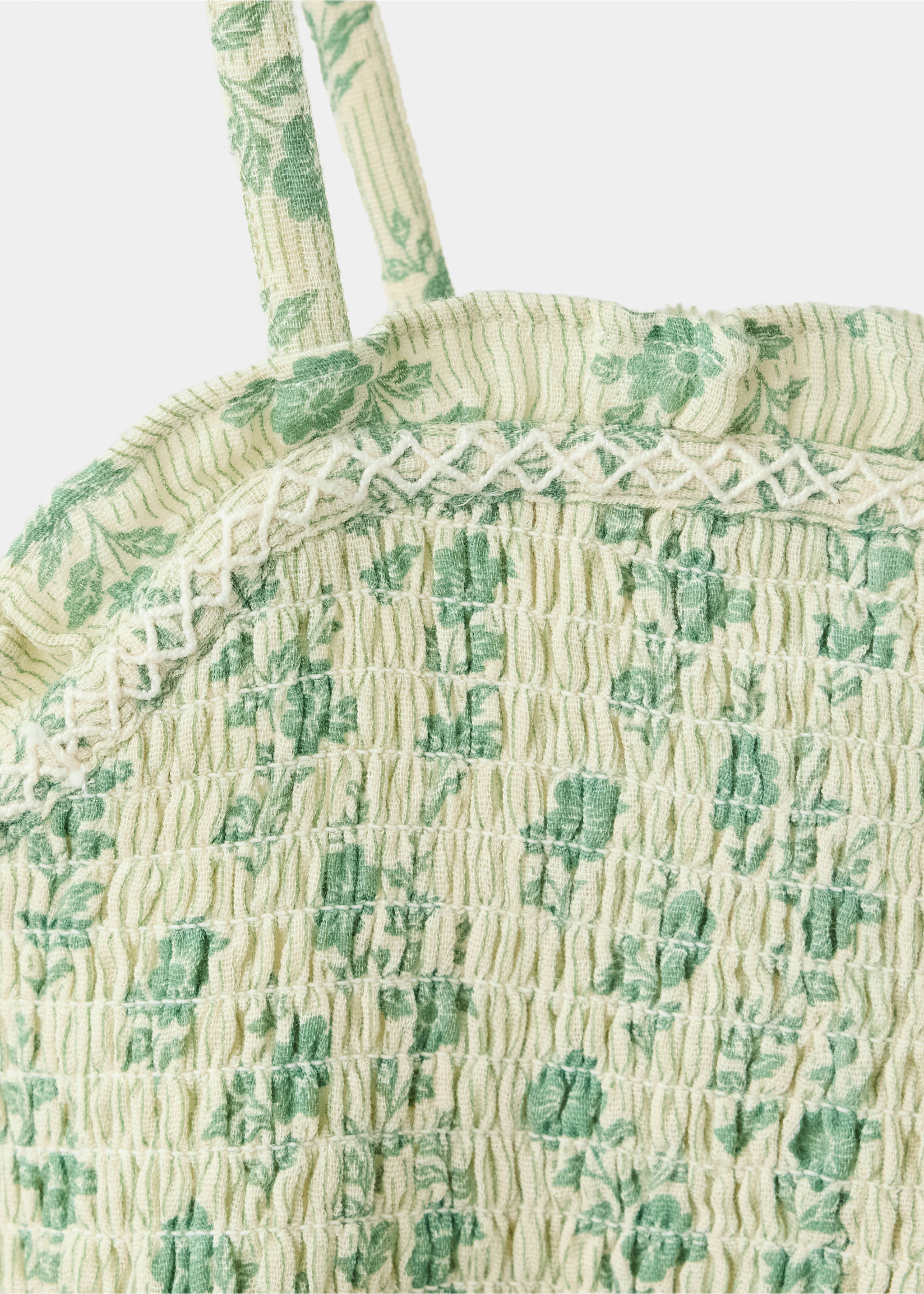 Floral print strappy top - Details of the article 8, Green. Ref: 37083313-00.