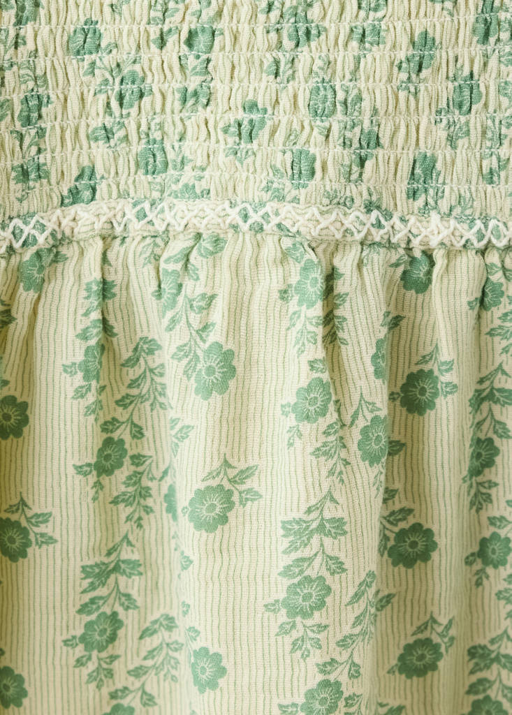 Floral print strappy top — Green