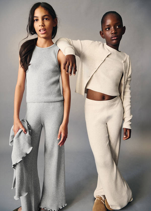 Cotton-knit trousers — Beige