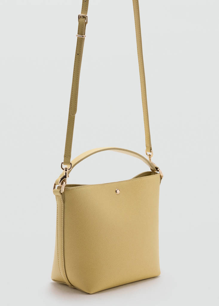 Faux-leather bucket handbag — Vanilla