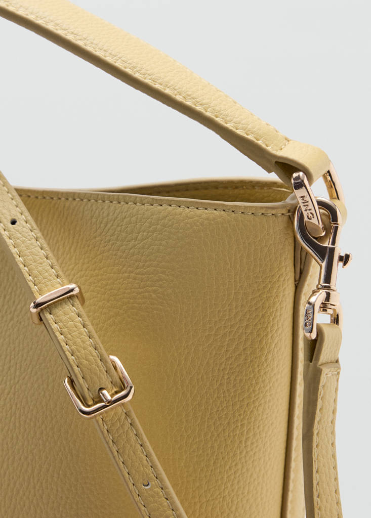 Faux-leather bucket handbag — Vanilla