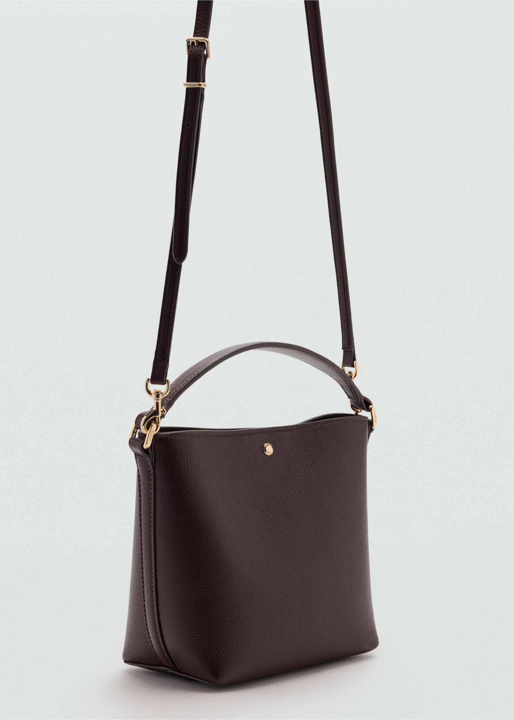 Bucket Bag mit Ledereffekt - Mittlere Ansicht, Schokolade. Ref: 37083316-00.