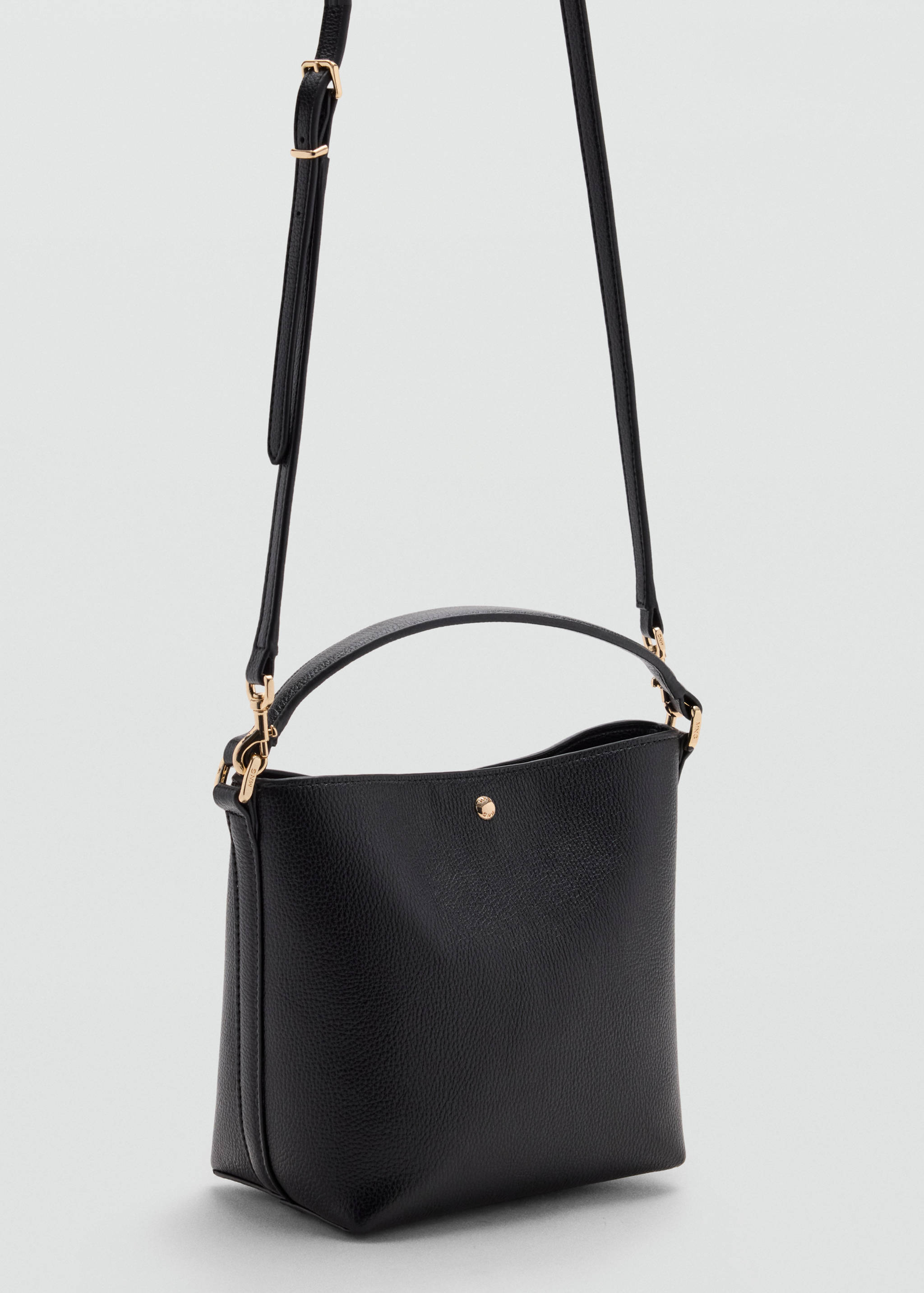 Faux-leather bucket handbag - Medium plane