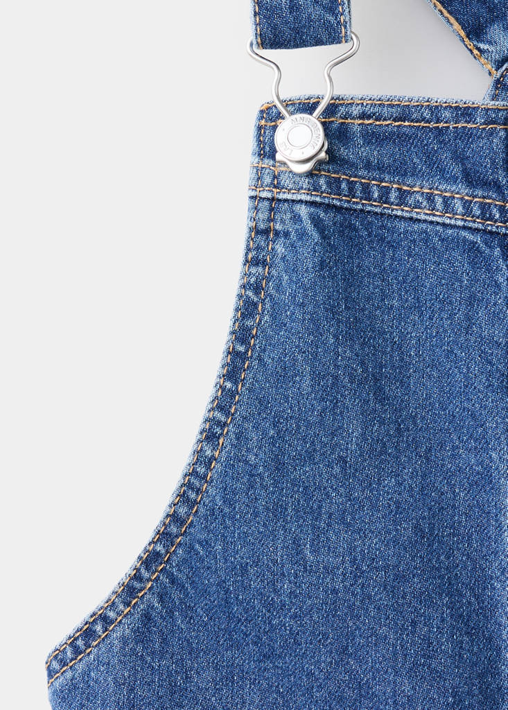 Pocket denim pinafore dress — Dark Blue