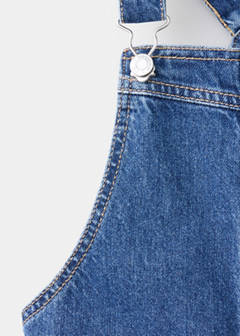 Pocket denim pinafore dress — Dark Blue 4