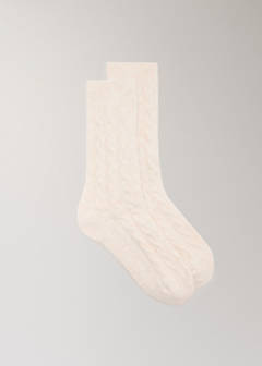 Chunky-knitted braided socks — Ecru 1