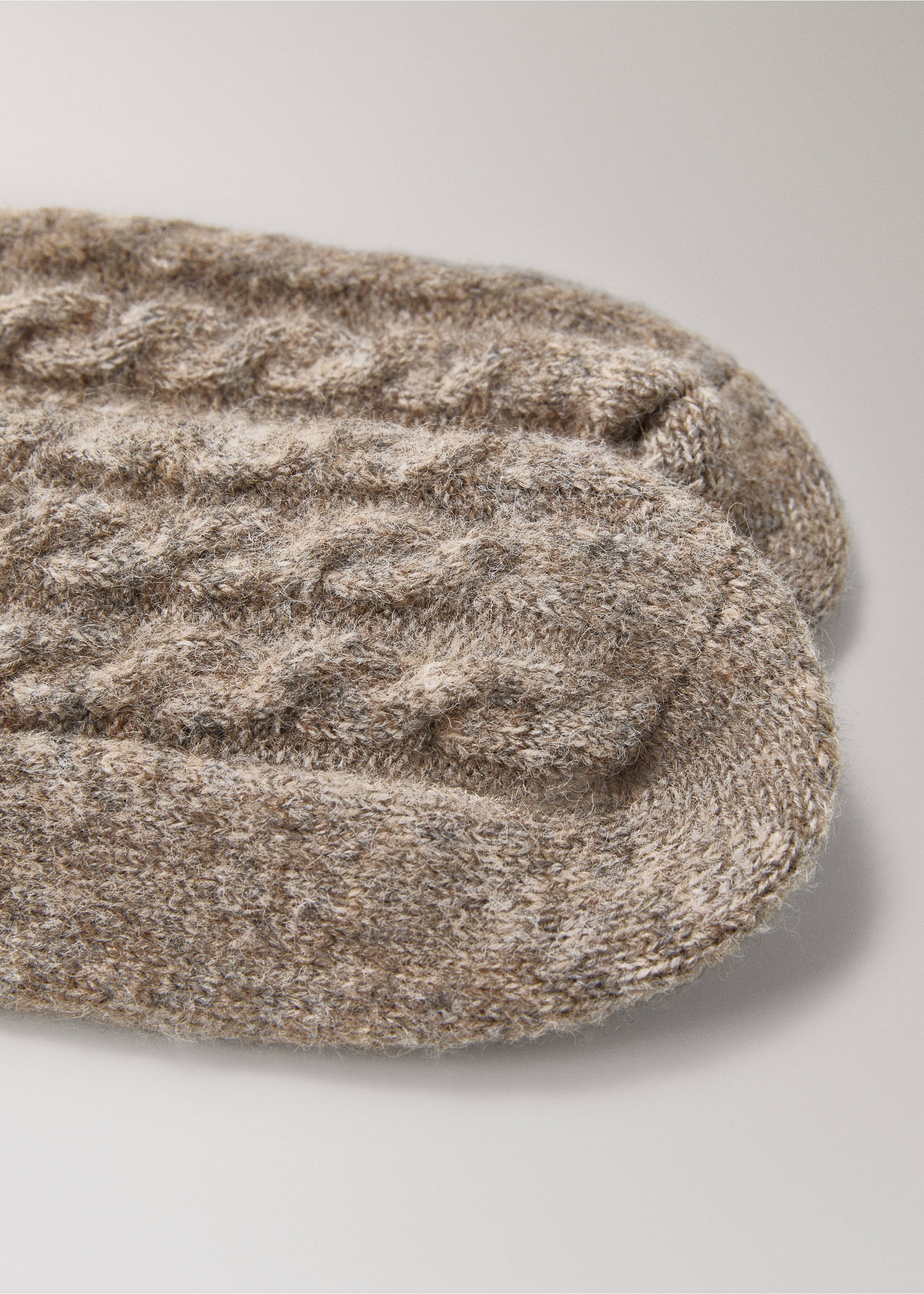 Chunky-knitted braided socks - Medium plane, Brown. Ref: 37083319-00.
