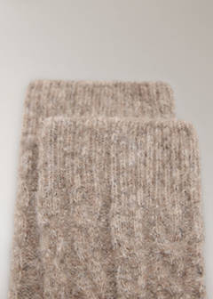 Chunky-knitted braided socks — Brown 2