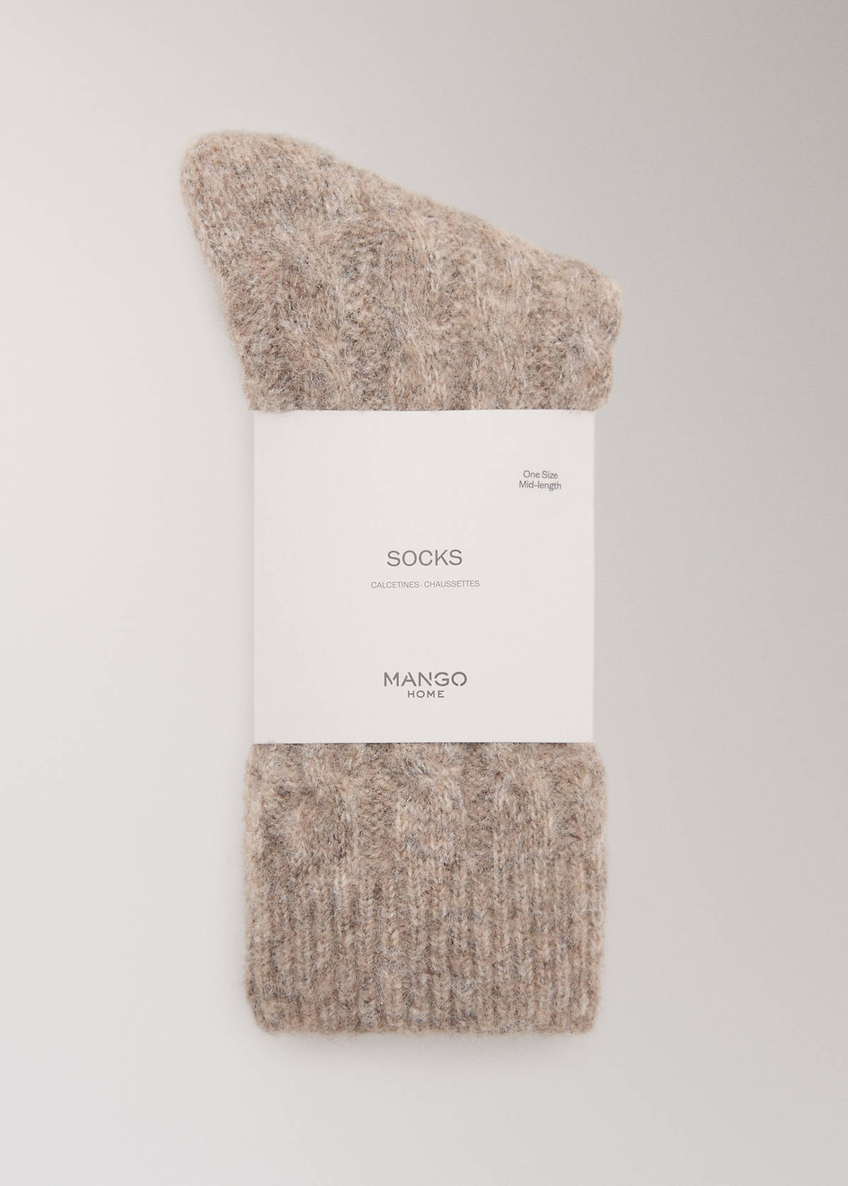 Chunky-knitted braided socks — Brown