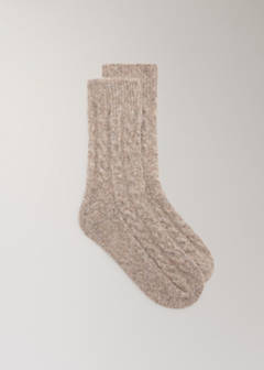 Chunky-knitted braided socks — Brown 1