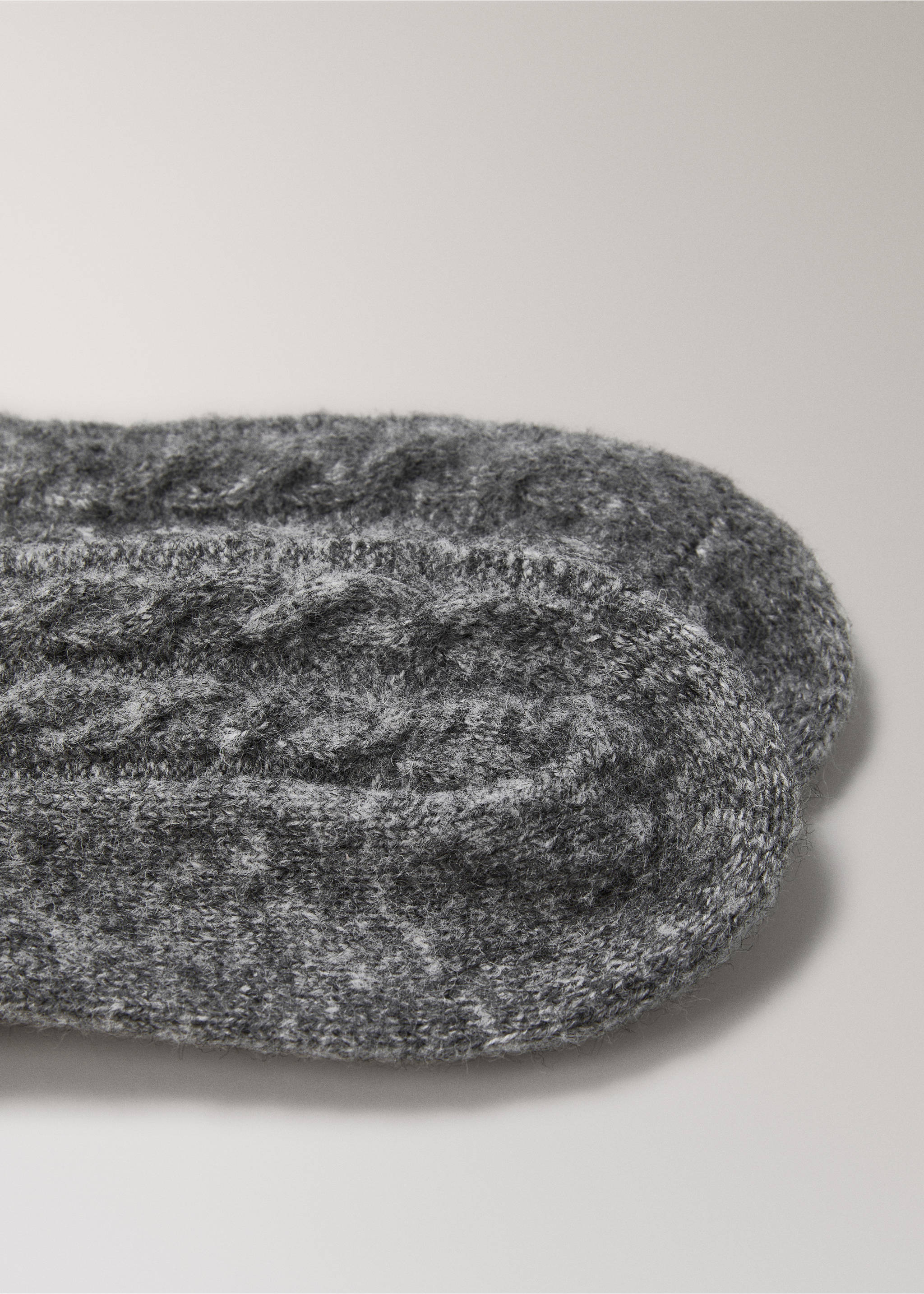 Chunky-knitted braided socks - Medium plane, Grey. Ref: 37083319-00.