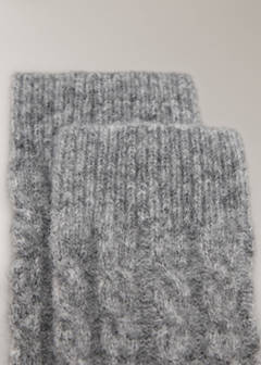Chunky-knitted braided socks — Grey 2