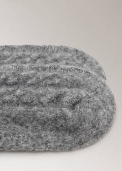 Chunky-knitted braided socks — Grey 3