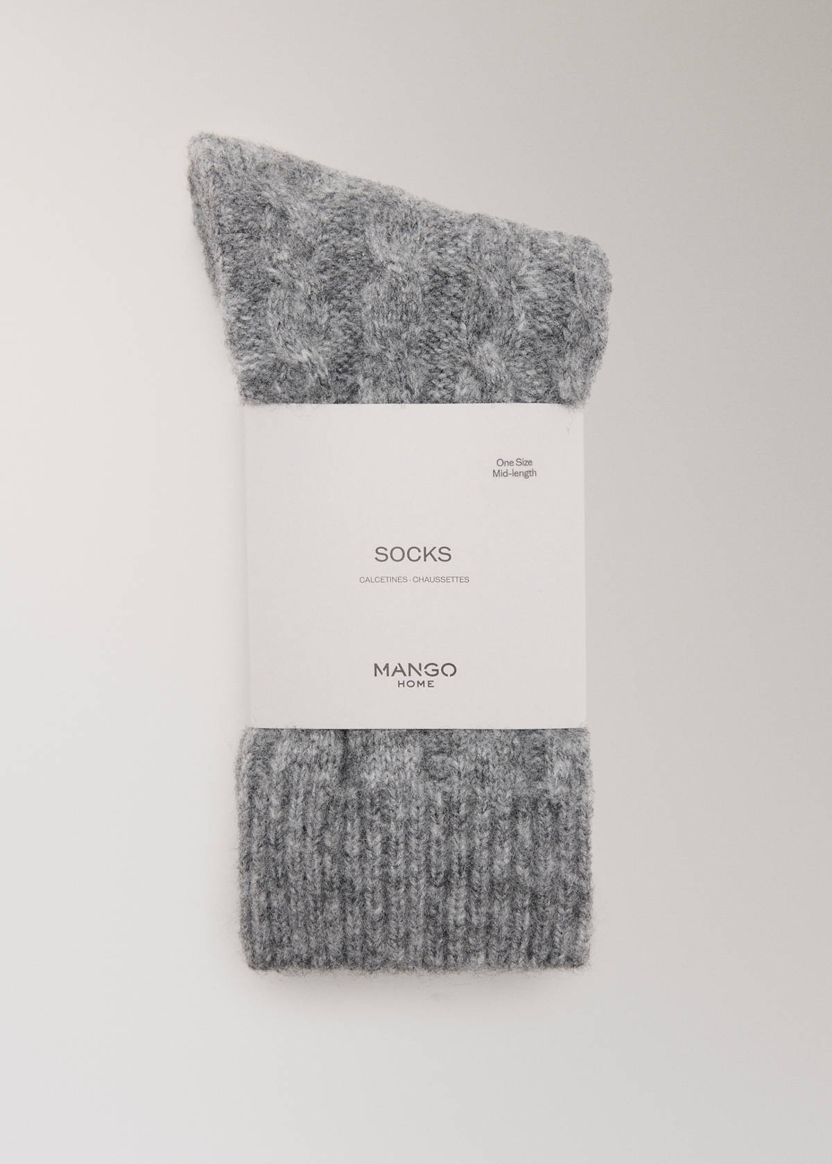Chunky-knitted braided socks — Grey