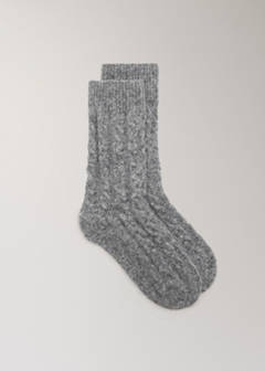 Chunky-knitted braided socks — Grey 1