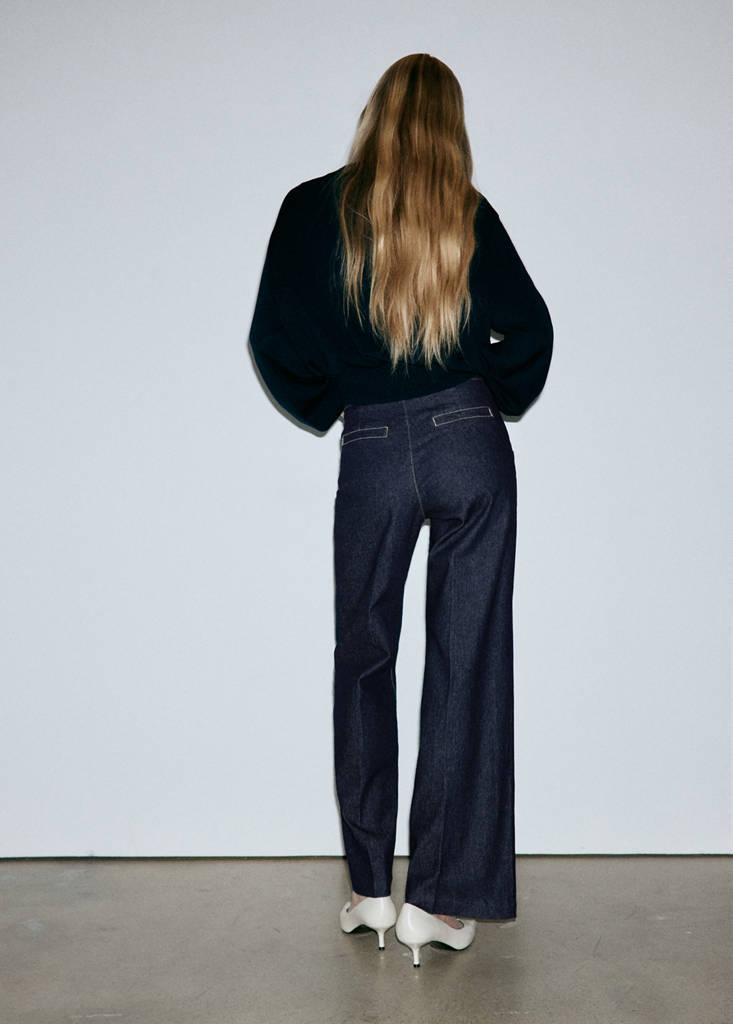 Wide-leg jeans with side buttons — Open Blue