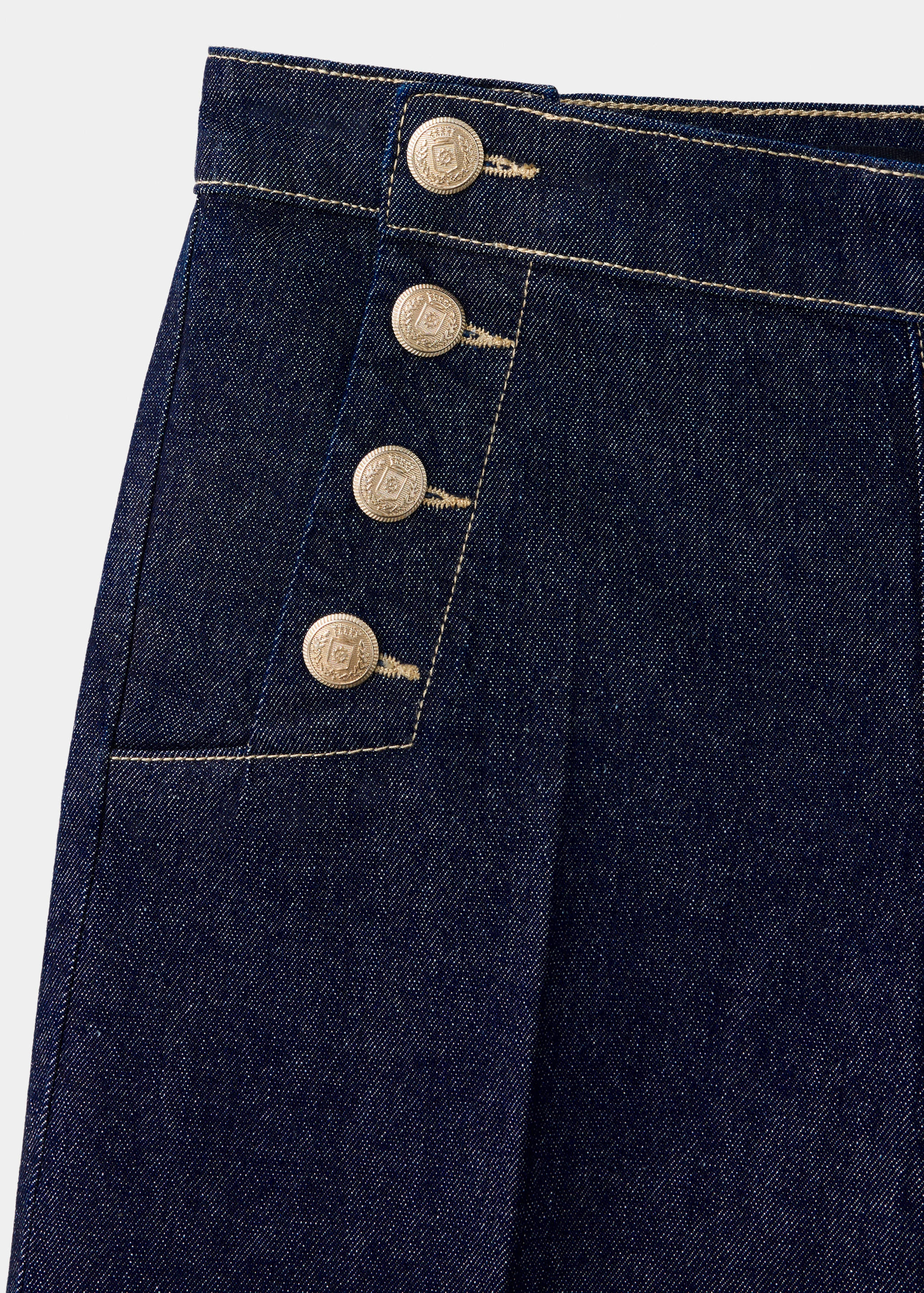 Jeans wide leg botones laterales - Detalle del artículo 8
