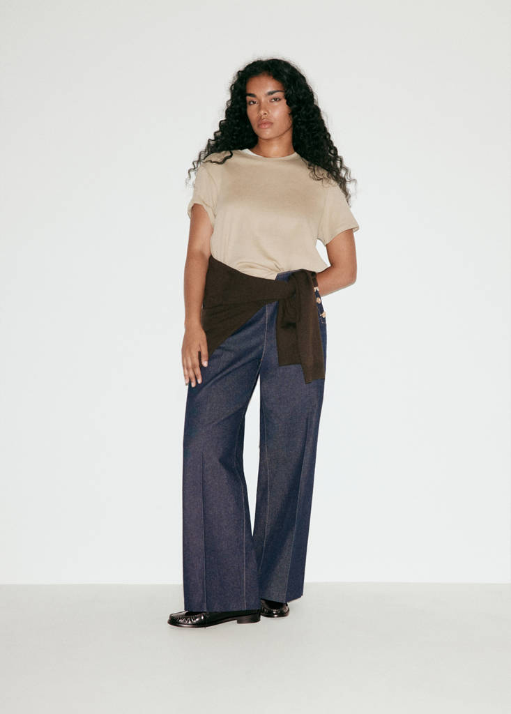 Wide-leg jeans with side buttons — Open Blue