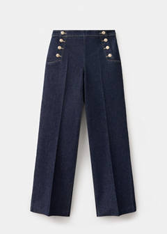 Wide-leg jeans with side buttons — Open Blue 10