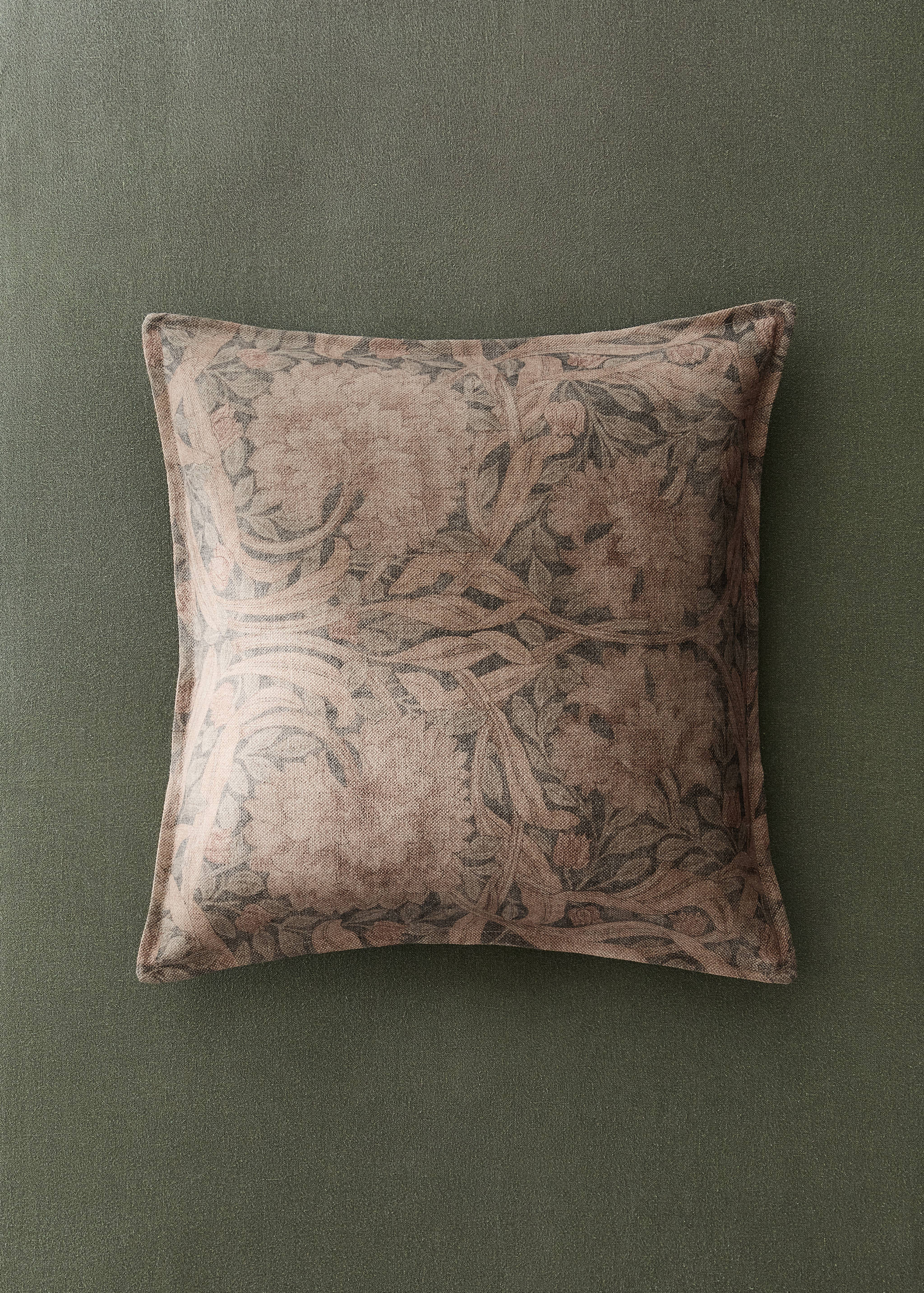 Floral print 100% linen cushion cover 50x50 cm - General plane