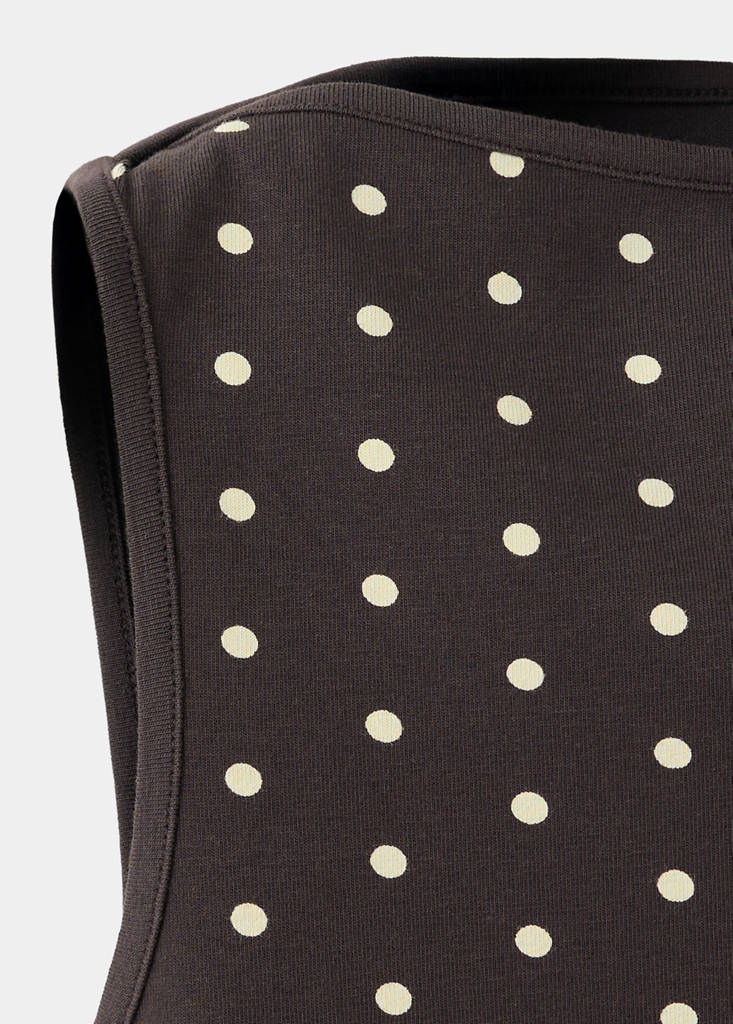 Fitted polka dot top — Brown