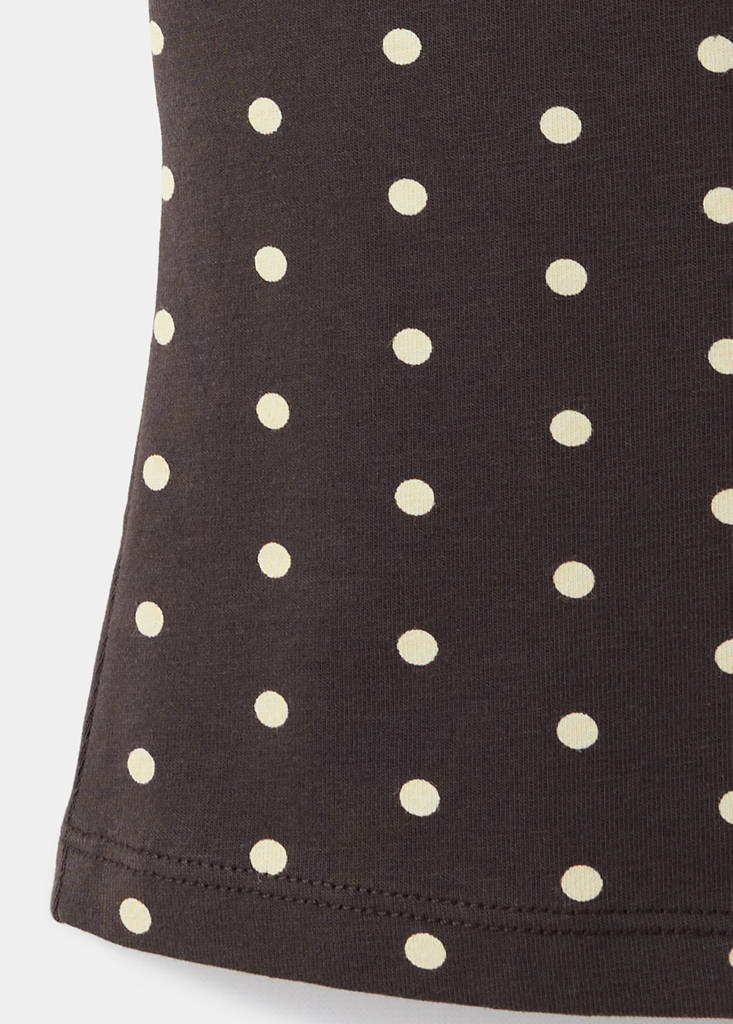 Fitted polka dot top — Brown
