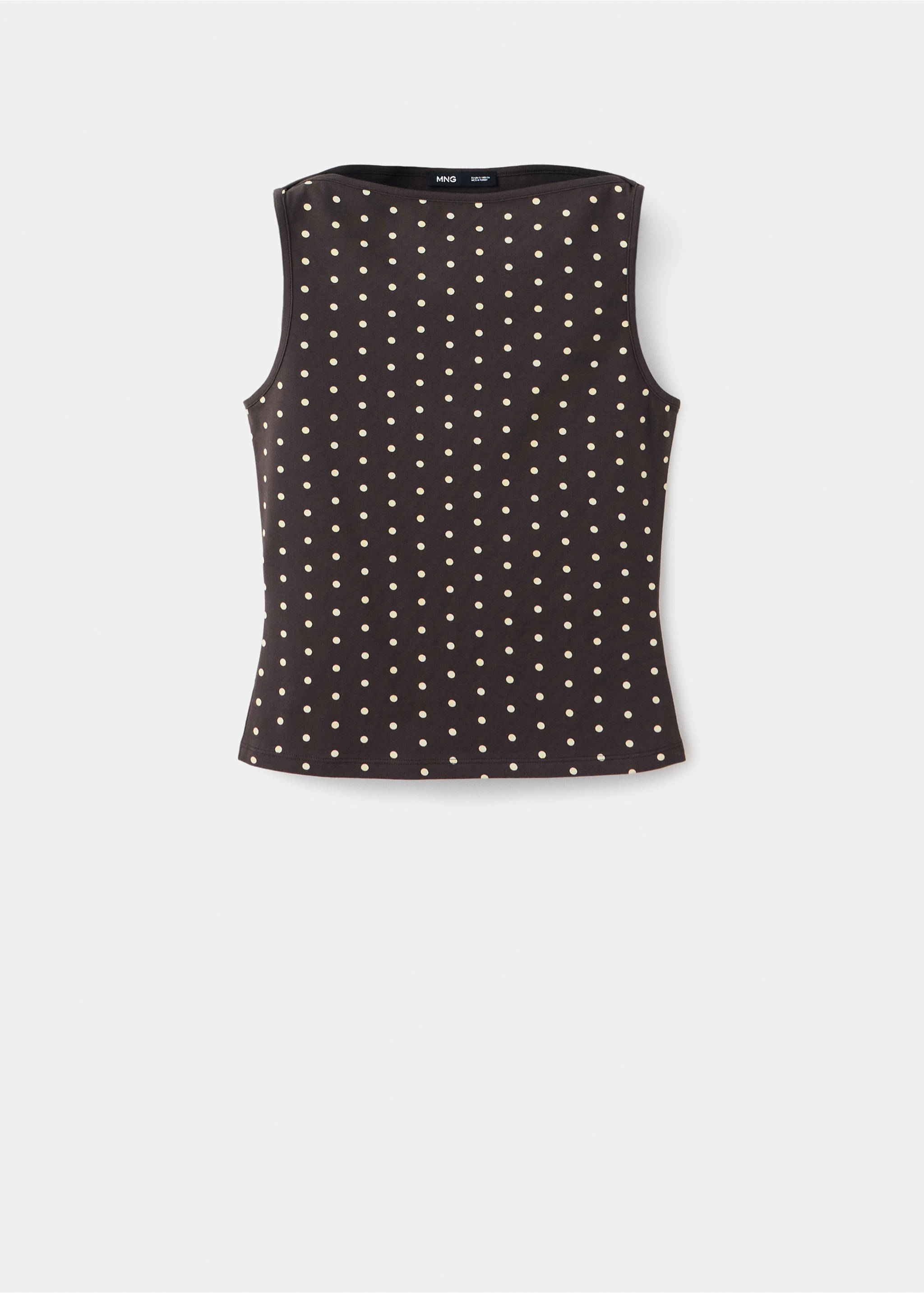 Fitted polka dot top - Article without model, Brown. Ref: 37083325-00.