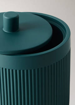 Striped resin bathroom canister — Dark Green 3