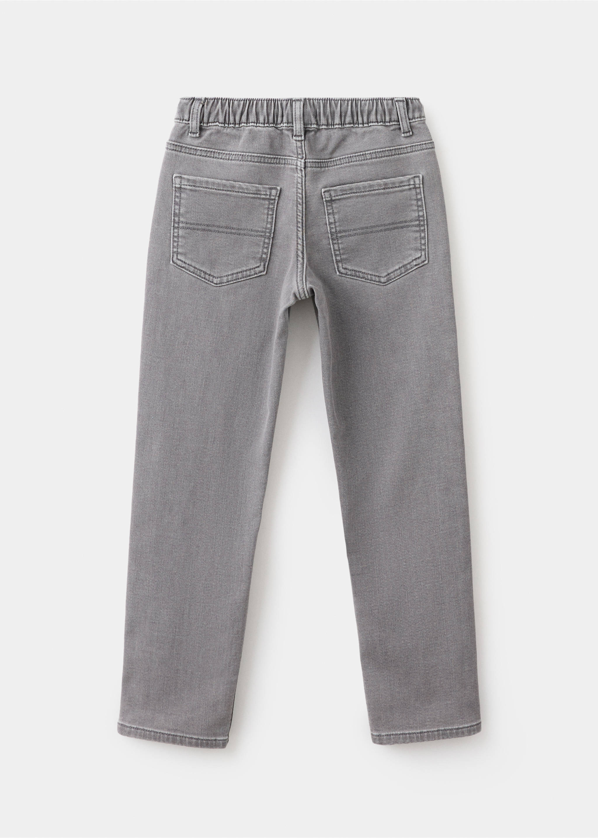 Jean droit en mélange de coton - Verso de l’article, Gris denim. Ref: 37083860-00.