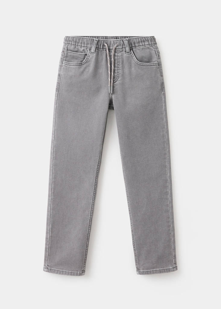 Mango Kids' Jean Comfy Cordon In Gris Denim