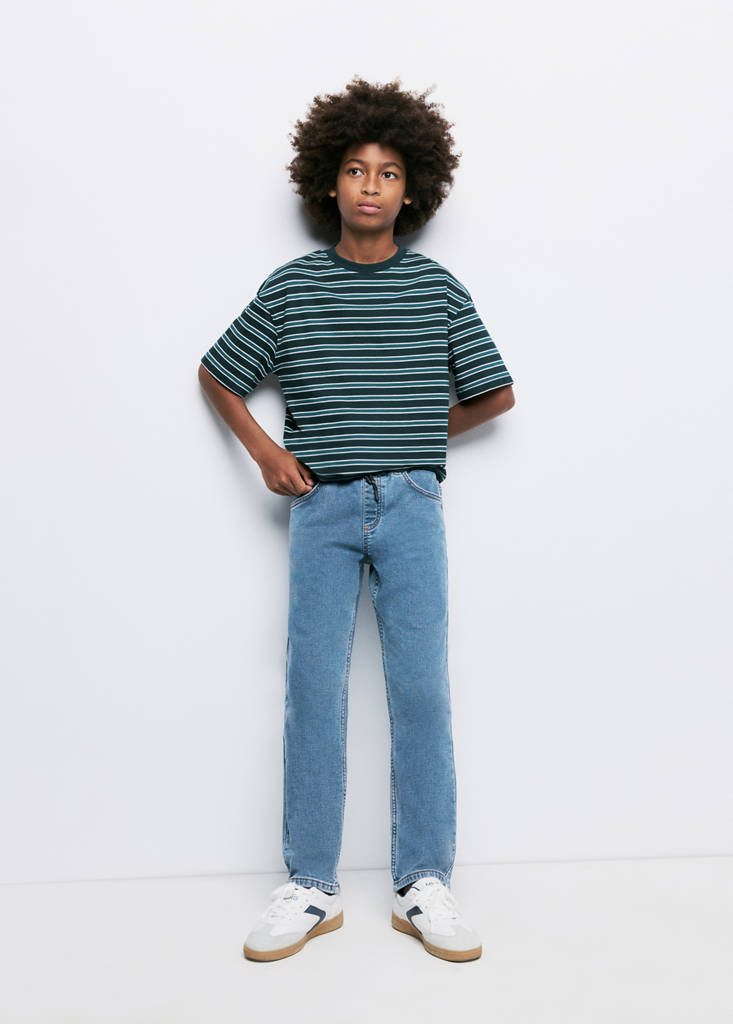 Mango Kids' Jean Comfy Cordon In Bleu Moyen