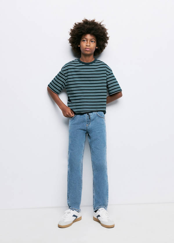 Comfy jeans with drawstring — Medium Blue
