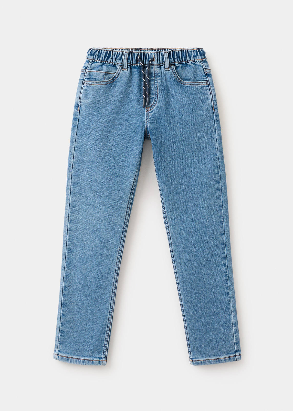 Comfy jeans with drawstring — Medium Blue
