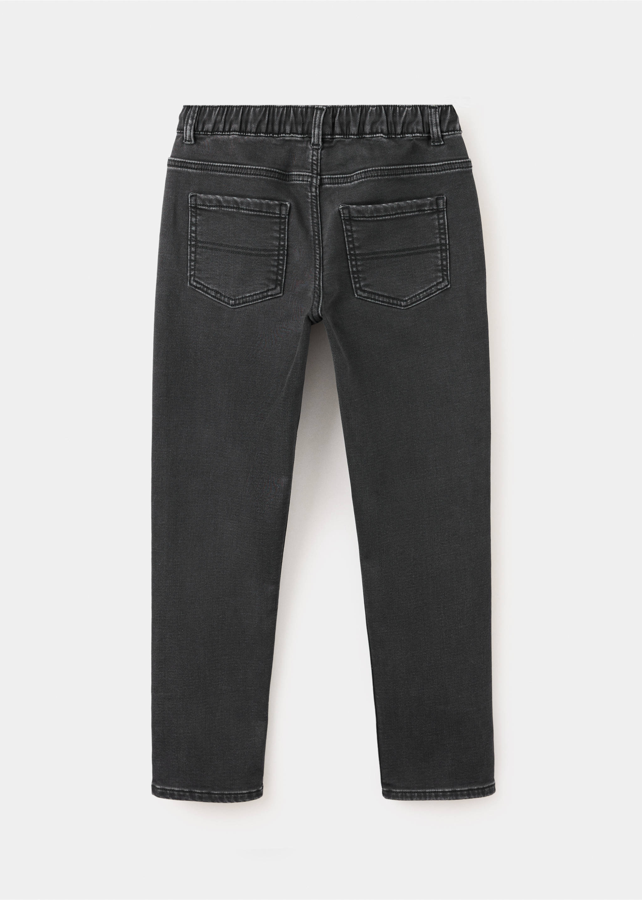 Jean droit en mélange de coton - Verso de l’article, Black denim. Ref: 37083860-00.