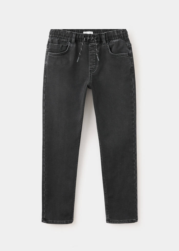Jeansy comfy ze sznurkiem ciemnoniebieski - Dzieci - 7 - MANGO KIDS