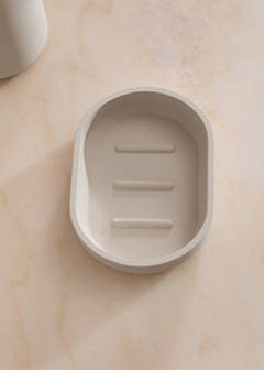 100% resin oval soap dish — Ecru 1