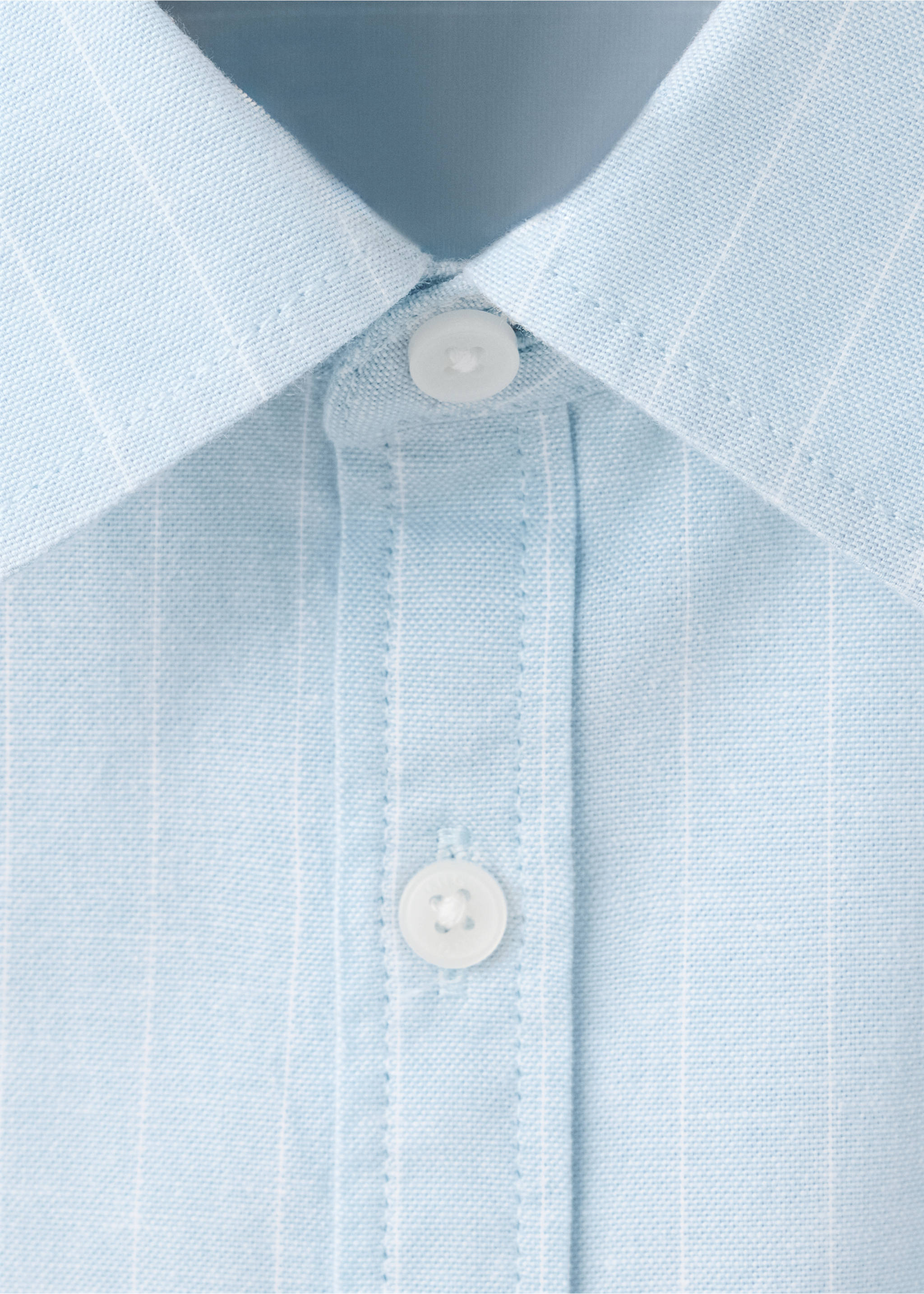 Camisa 100% algodón rayas - Detalle del artículo 8, Azul celeste. Ref: 37083868-00.