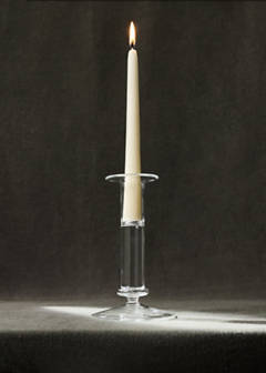 Medium coloured borosilicate candelabrum — Ice Grey 1