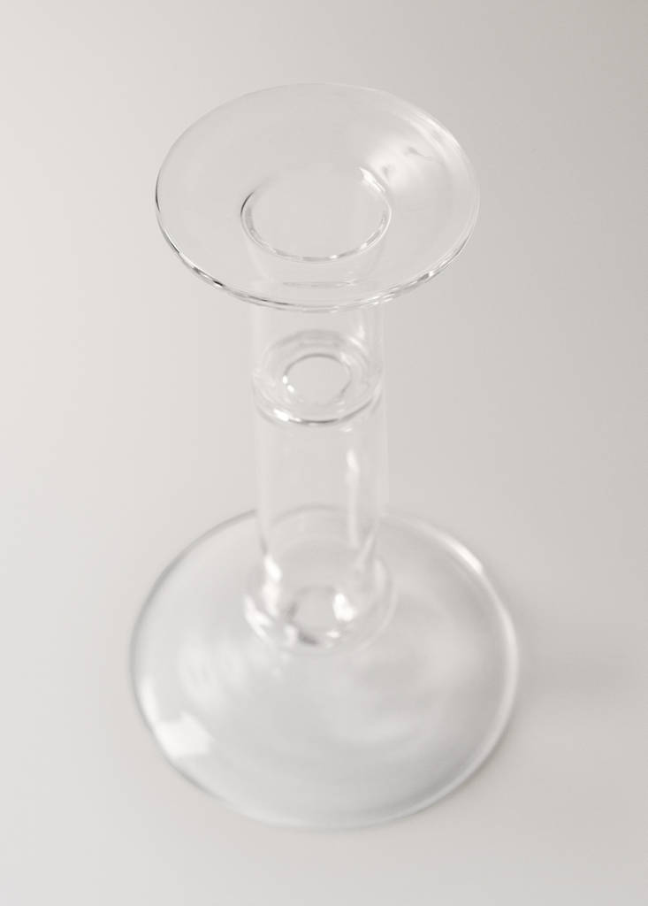 Medium coloured borosilicate candelabrum — Ice Grey