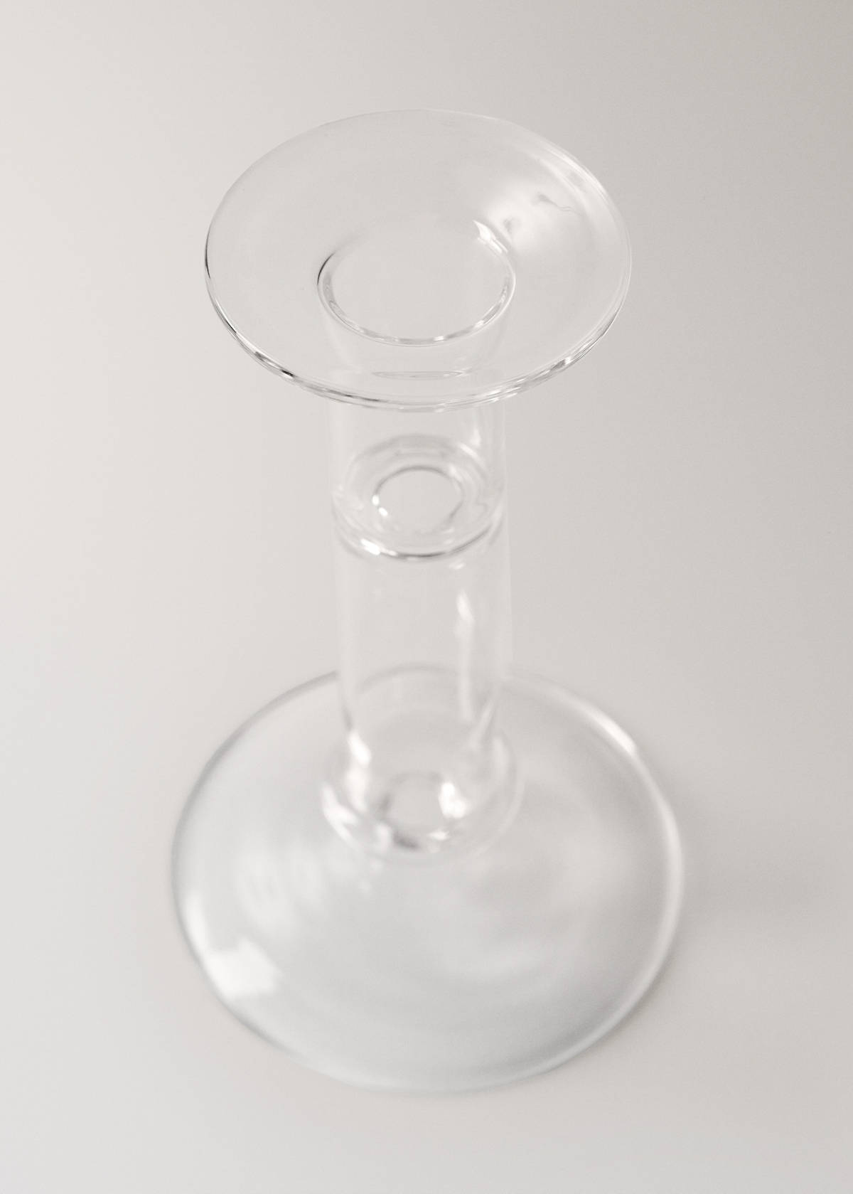 Medium coloured borosilicate candelabrum — Ice Grey
